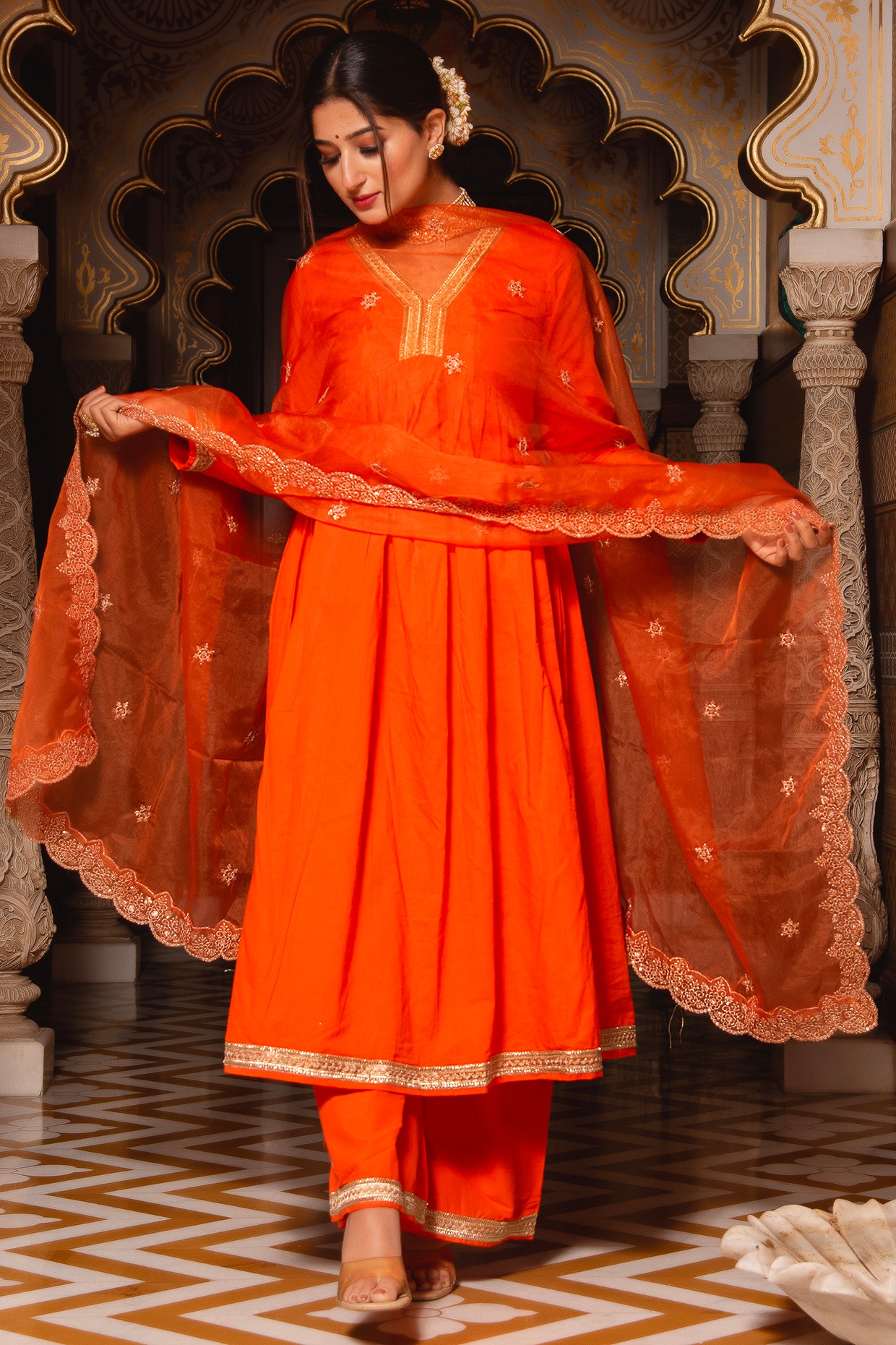 Cotton Silk Orange Trendy Salwar Suit - Dial N Fashion